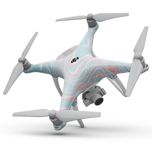 Marbleized Mint and Coral - Full-Body Skin Kit for the DJI Phantom 4